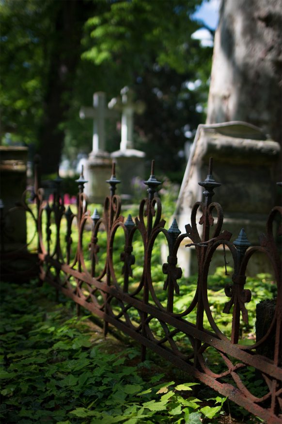 Gitter um ein Grab auf dem alten Friedhof in Bonn